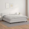 vidaXL Sommier &agrave; lattes de lit avec matelas Blanc 160x200cm Similicuir