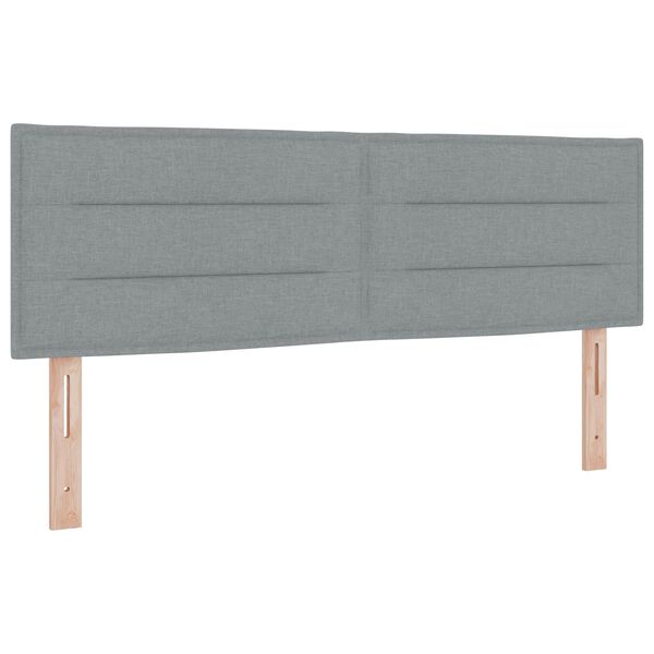 vidaXL T&ecirc;te de lit LED avec t&ecirc;te de lit Gris clair 160 cm Polyester