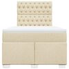 vidaXL Sommier &agrave; lattes de lit avec matelas cr&egrave;me 120x190 cm tissu