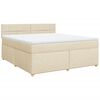 vidaXL Sommier &agrave; lattes de lit avec matelas Cr&egrave;me 180x200 cm Tissu