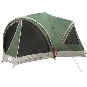 vidaXL Tente familiale 10 personnes Vert et gris 460 x 430 x 214 cm