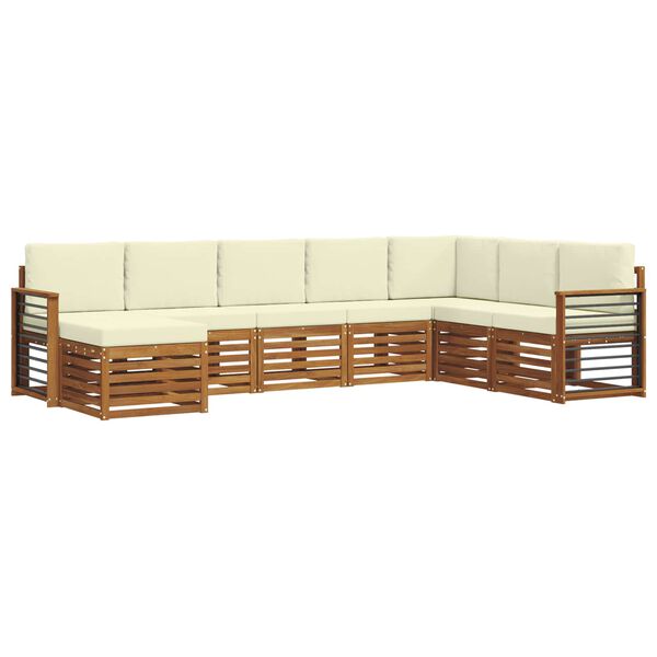 vidaXL Ensembles de canap&eacute;s avec coussin 8 pcs Naturel et Cr&egrave;me