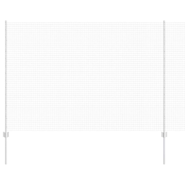 vidaXL Cl&ocirc;ture avec poteau Argent&eacute; 1,6 x 25 m Acier