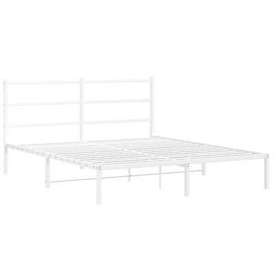 vidaXL Cadre de lit métal sans matelas et tête de lit blanc 150x200 cm