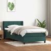 vidaXL Sommier &agrave; lattes de lit et matelas vert fonc&eacute; 100x210cm velours