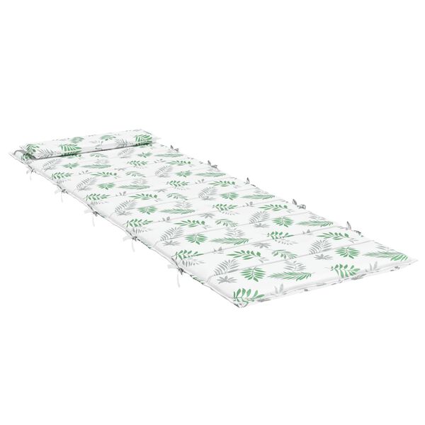 vidaXL Coussin de transat ensoleill&eacute; Blanc et vert 178 x 60 x 4 cm