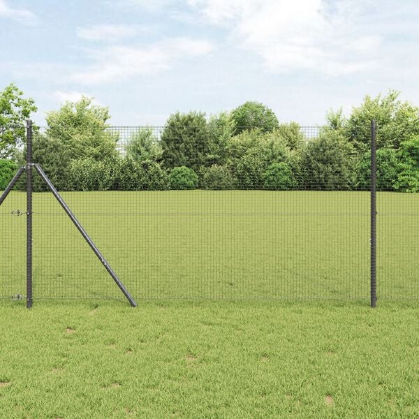 vidaXL Cl&ocirc;ture en fil soud&eacute; Gris 1.2 x 10 m