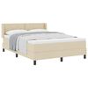 vidaXL Lit &agrave; ressorts avec t&ecirc;te de lit Cr&egrave;me 200 x 160 cm tissu