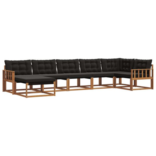 vidaXL Ensemble de canap&eacute;s d'ext&eacute;rieur 21 pcs Naturel et Noir