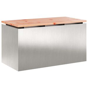 vidaXL Banc de jardin Argent 80 x 40 x 43 cm Acier inoxydable
