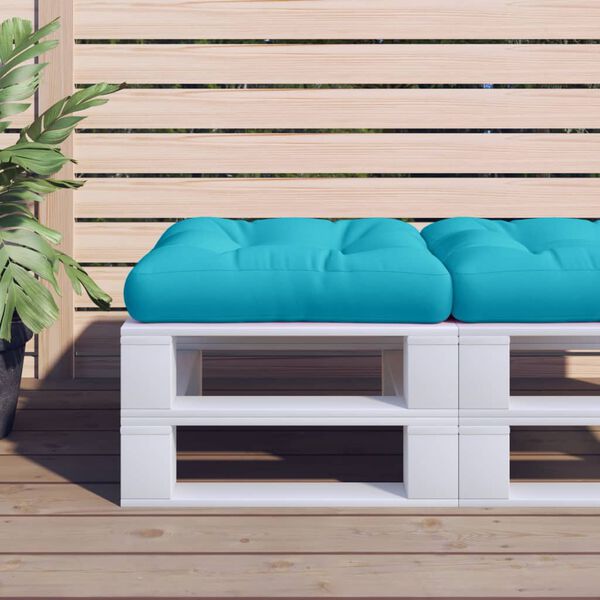 vidaXL Coussin de palette turquoise 60x60x12 cm tissu