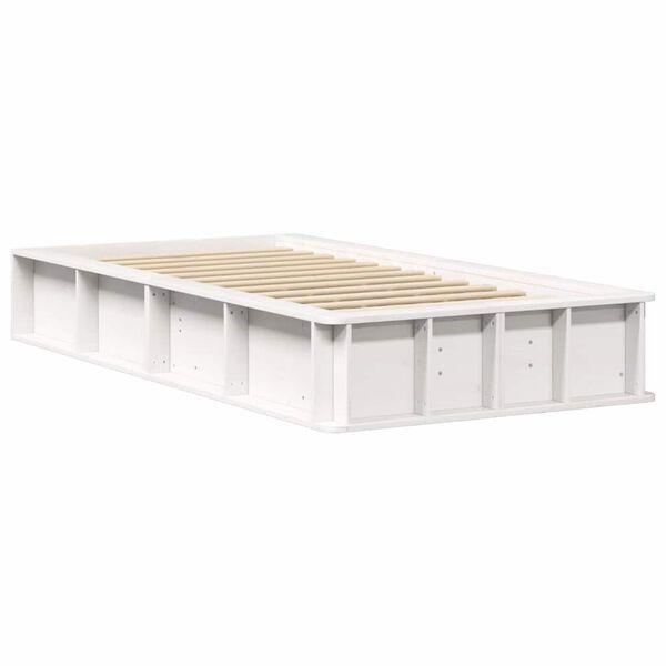 vidaXL Cadre de lit Blanc 90 x 200 cm Bois de pin massif