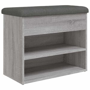 vidaXL Banc &agrave; chaussures sonoma gris 62x32x50 cm bois d'ing&eacute;nierie