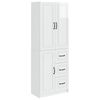 vidaXL Ensemble de Meubles 2 pcs Blanc brillant Bois d'ing&eacute;nierie