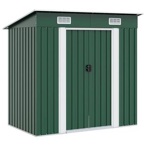 vidaXL Abri de jardin M&eacute;tal Vert