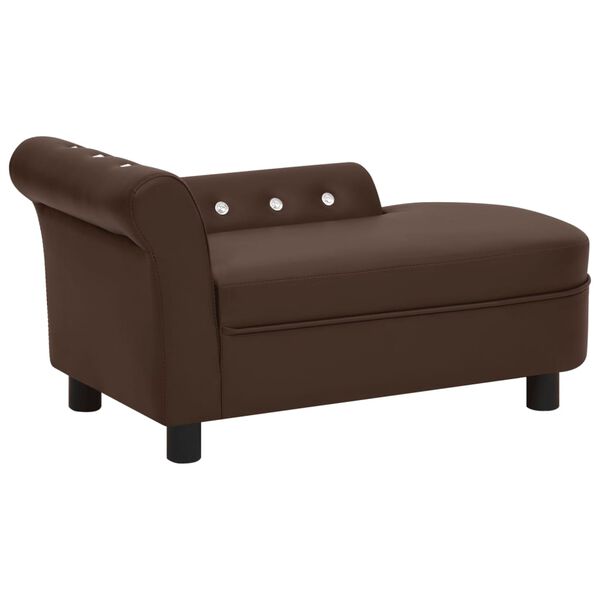 vidaXL Canap&eacute; pour chien Marron 83x45x42 cm Similicuir