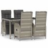 vidaXL Ensemble &agrave; manger de jardin 5 pcs coussins gris r&eacute;sine tress&eacute;e