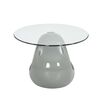 vidaXL Table basse avec dessus de table en verre ovale Gris brillant