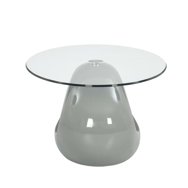 vidaXL Table basse avec dessus de table en verre ovale Gris brillant