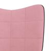 vidaXL Chaise de relaxation avec tabouret Rose Velours et PVC