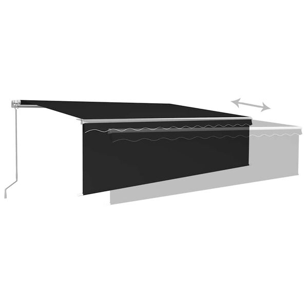 vidaXL Auvent r&eacute;tractable manuel avec store 5x3 m Anthracite
