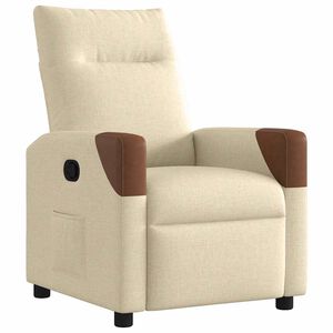 vidaXL Fauteuil inclinable Cr&egrave;me Tissu