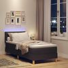 vidaXL Lit &agrave; ressort LED avec matelas Marron fonc&eacute; 80 x 200 cm tissu