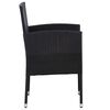 vidaXL Ensemble &agrave; manger de jardin 7 pcs R&eacute;sine tress&eacute;e Noir