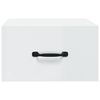 vidaXL Table de chevet murale Blanc brillant 35x35x20 cm