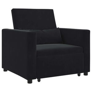 vidaXL Canap&eacute;-lit escamotable simple avec des roues Noir Velours