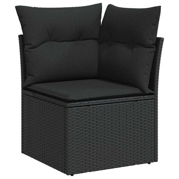 vidaXL Ensemble de canap&eacute; de jardin avec stockage 8 pcs Noir polyrotin