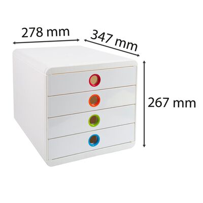 Exacompta Set de tiroirs de bureau Pop-Box avec 4 tiroirs Blanc