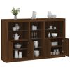 vidaXL Buffet avec lumi&egrave;res LED ch&ecirc;ne marron 162x37x100 cm