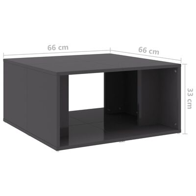 vidaXL Tables basses 4 pcs gris brillant 33x33x33 cm bois d'ingénierie