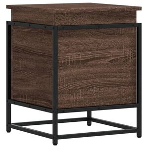 vidaXL Bo&icirc;te de rangement avec couvercle ch&ecirc;ne marron bois ing&eacute;nierie
