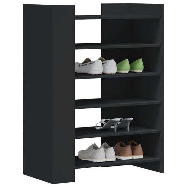 vidaXL Armoire &agrave; chaussures noir 74,5x37,5x100 cm bois d'ing&eacute;nierie