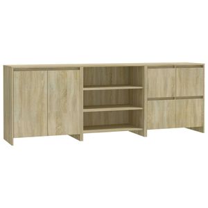 vidaXL Buffets 3 pcs Ch&ecirc;ne sonoma Bois d'ing&eacute;nierie