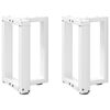 vidaXL Pieds de table basse en T, 2 pi&egrave;ces, blanc, 28 x 25 x (42-43) cm, acier