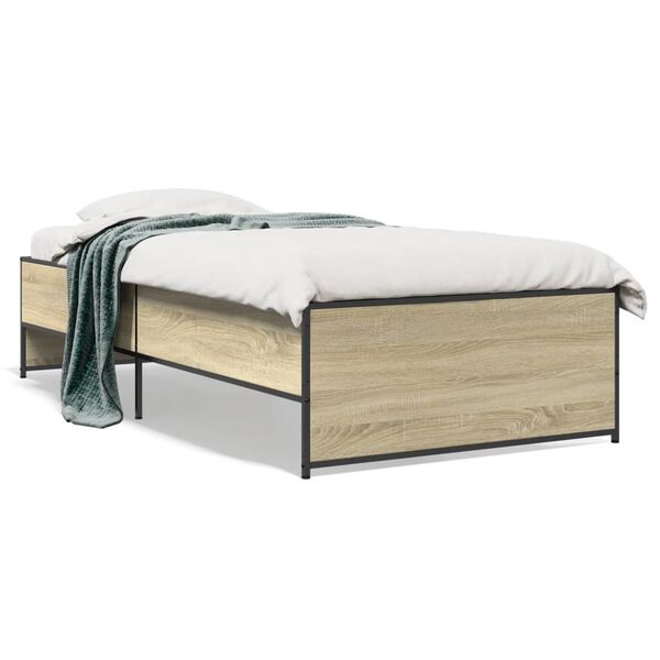 vidaXL Cadre de lit sans matelas ch&ecirc;ne sonoma 100x200 cm