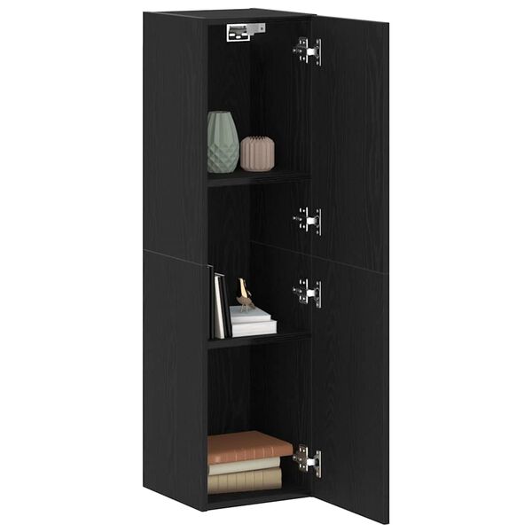 vidaXL Meuble TV mural Chêne noir 30,5 x 30 x 110 cm Bois d'ingénierie