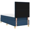 vidaXL Lit &agrave; ressort LED avec matelas Bleu 90 x 200 cm tissu