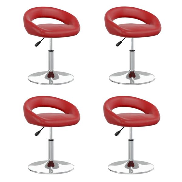 vidaXL Chaises pivotantes &agrave; manger lot de 4 bordeaux similicuir