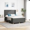 vidaXL Lit &agrave; ressorts avec matelas Gris fonc&eacute; 140 x 190 cm tissu