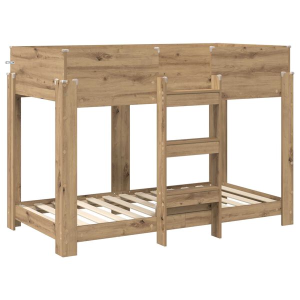 vidaXL Lit Superpos&eacute; pour Enfants Ch&ecirc;ne artisanal 80 x 160 cm