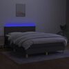 vidaXL Sommier &agrave; lattes de lit et matelas et LED Gris fonc&eacute; 140x190 cm