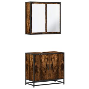 vidaXL Ensemble de meubles de salle de bain 2 pcs Ch&ecirc;ne fum&eacute;