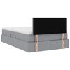 vidaXL Lit avec rangement et LED Gris clair 120 x 200 cm tissu