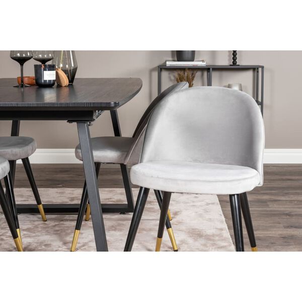 Venture Home Chaises &agrave; manger lot de 2 Velvet noir, laiton et gris