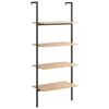 vidaXL &Eacute;tag&egrave;re inclin&eacute;e &agrave; 4 niveaux Marron clair et noir 64x35x152,5cm