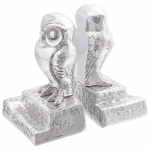 vidaXL Serre-livres 2 pc Argent&eacute; 12 x 9 x 19 cm Aluminium
